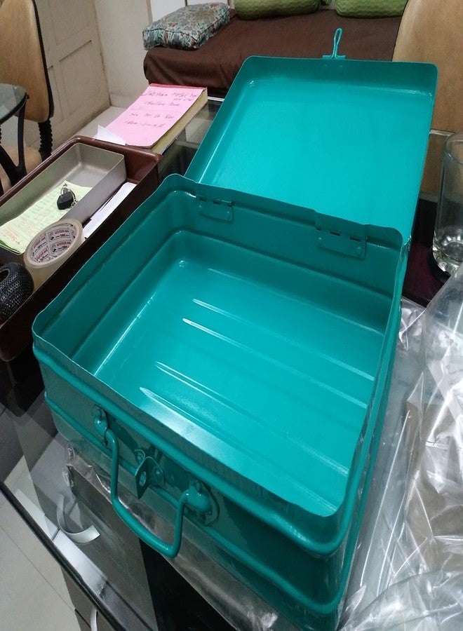 JAYCO Aluminum First Aid Box/Trunk (Empty), 12" - Medium Size, 30 cm x 21 cm x 10 cm, Green - Image 4
